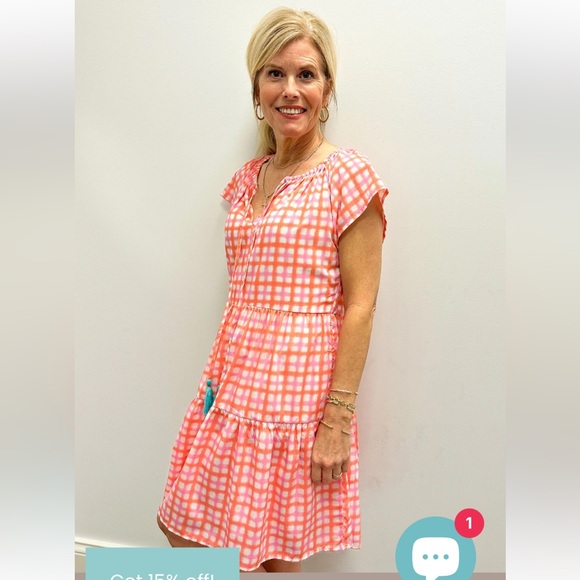 THML Dresses & Skirts - THML Pink/Orange/White Patterned Dress Sz M